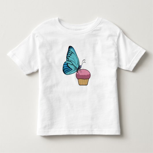Butterfly with Muffin Kinder Shirts (Voorkant)