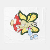 Butterfly with Soap bubbles Fleece Deken (Voorkant (Horizontaal))