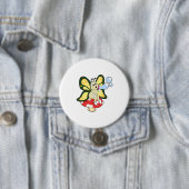 Butterfly with Soap bubbles Ronde Button 7,6 Cm (In situ)