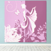 Butterfly Woman Wrapped Canvas (Insitu (Houten vloer))