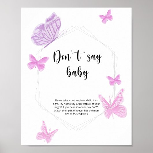 Butterfly zeg geen baby poster (Voorkant)