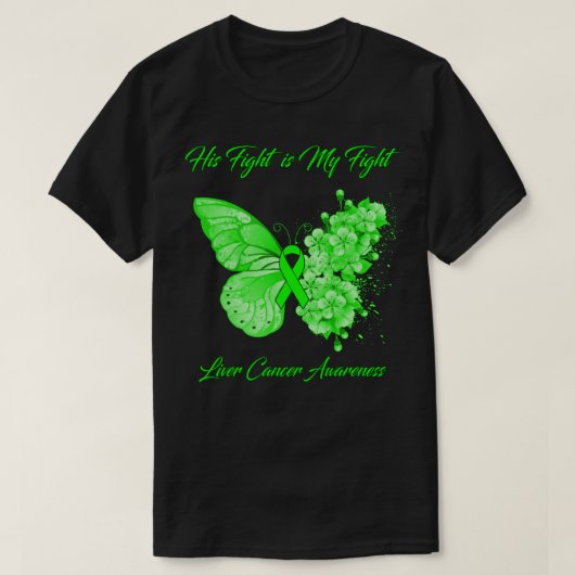 Butterfly Zijn gevecht is mijn 'Fight Liver Cancer T-shirt (Design voorkant)