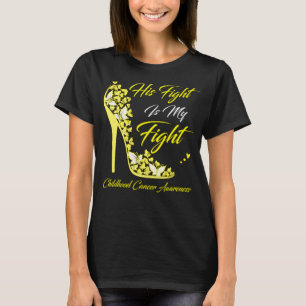 Butterfly Zijn gevecht is mijn kinderkanker T-shirt