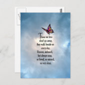 Butterfly "Zo geliefd" gedicht Briefkaart (Voorkant / Achterkant)