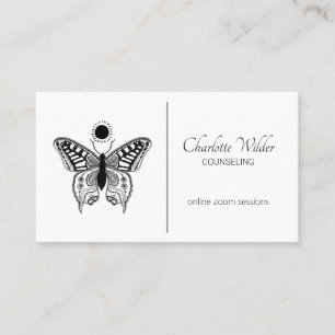 Butterfly zwart-wit counselor visitekaartje