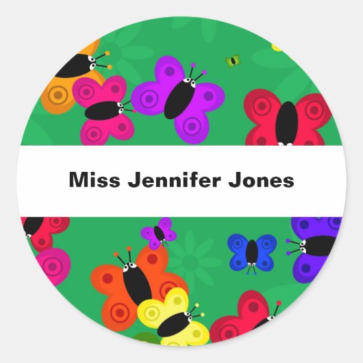 Butterfly-zwerm Ronde Sticker (Voorkant)