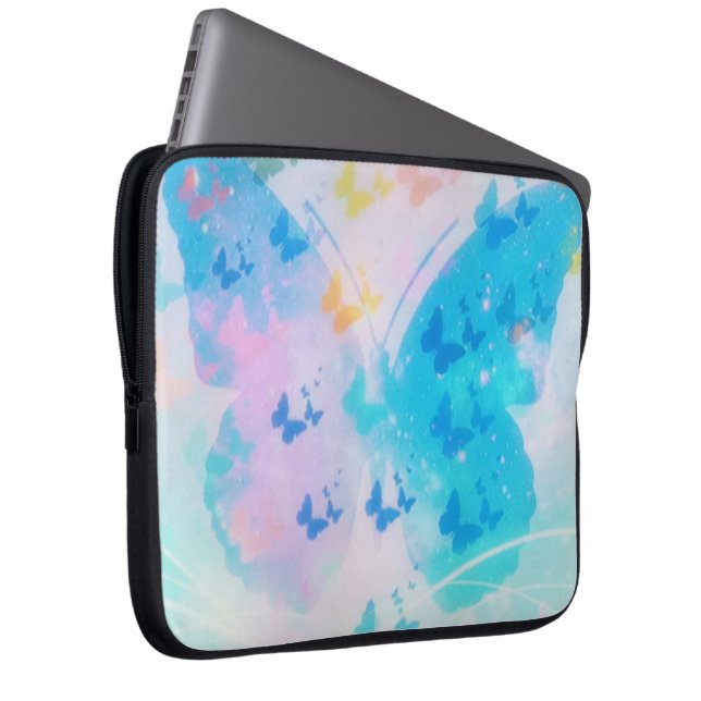 Butterfly's Cloudier Laptop Sleeve (Voorkant Rechts)
