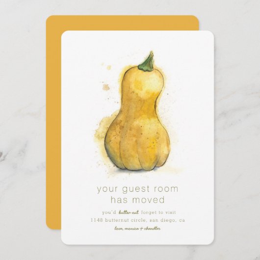 Butternut Funny New Home Moving Faire-part (Devant / Derrière)