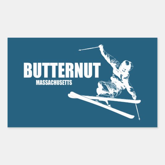 Butternut Ski Resort Skier Rechthoekige Sticker (Voorkant)