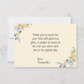  Butterrome Floral 1e Heilige Communie Bedankkaart (Achterkant)