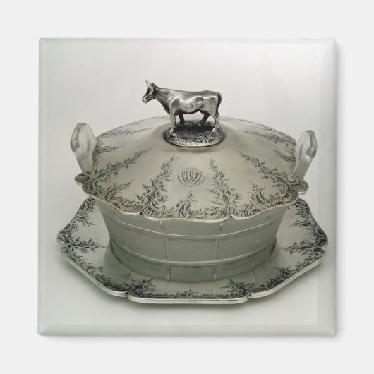 Butterschaal met een gevorste glasbasis magneet (Voorkant)