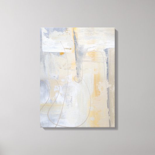 Butterscotch Grey White Modern Abstract schilderen Canvas Afdruk (Voorkant)