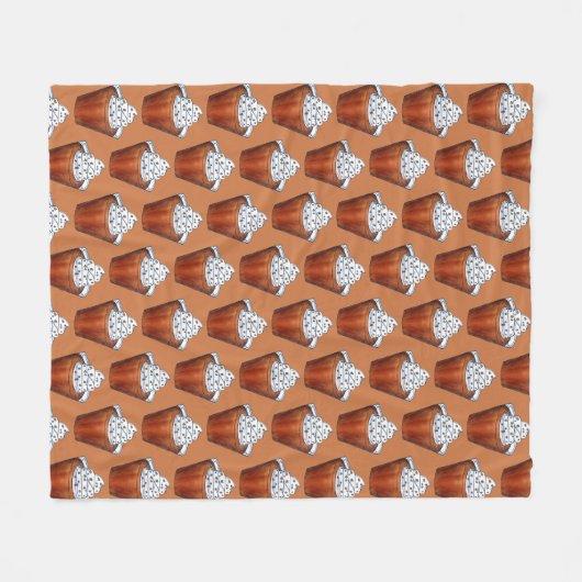 Butterscotch Pudding Whipped Cream Southern Food Fleece Deken (Voorkant (Horizontaal))