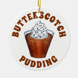 Butterscotch Pudding Whipped Cream Southern Food Keramisch Ornament