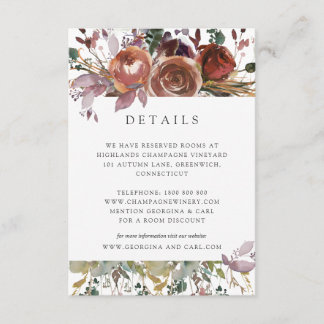 Butterum & Plum Bruiloft Gast Informatie Kaart