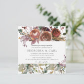 Butterum & Plum bruiloft uitnodiging | Vierkant 1 (Staand voorkant)