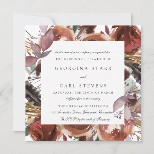 Butterum & Plum Faire-part de mariage | CARRÉ (Devant)