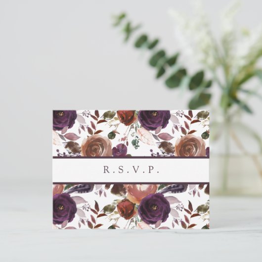 Butterum & Plum RSVP-Briefkaart met maaltijdkeuze Uitnodiging Briefkaart (Staand voorkant)