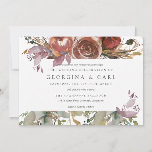 Butterum & Pruim bruiloft uitnodiging Landschap (Voorkant)