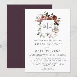 Butterum & Pruim bruiloft uitnodiging Monogram