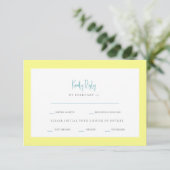 Buttery Yellow & Turquoise Dinner Options RSVP Kaartje (Staand voorkant)