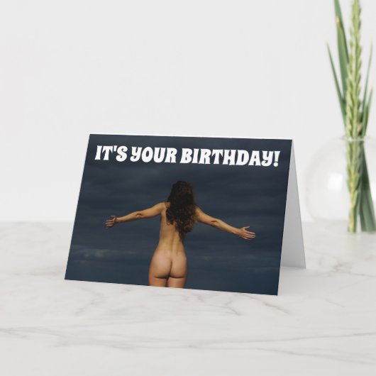 BUTTMAN BARE BUTT CARTE D'ANNIVERSAIRE POUR LUI (Devant)