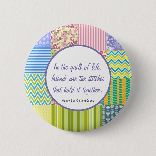 Button Aangepaste patchwerkquilters (Voorkant)