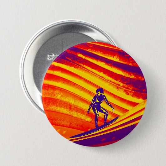 Button, Abstract zonneschijnontwerp Ronde Button 7,6 Cm (Voorkant /achterkant)