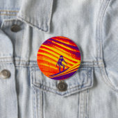 Button, Abstract zonneschijnontwerp Ronde Button 7,6 Cm (In situ)