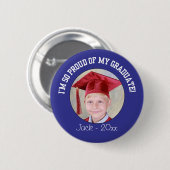 Button Afstuderen voor groep - blauw (Voorkant /achterkant)
