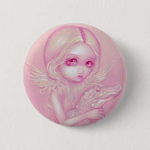 Button "Albino Alligator Angel"