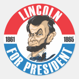 Button Amerikaanse Presidenten-campagne: #16 Linco Ronde Sticker