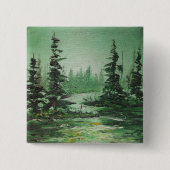 Button Ann Hayes Groen bos schilderen (Voorkant)