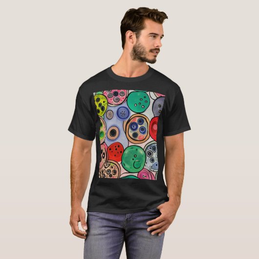Button Art T-shirt (Voorkant volledig)