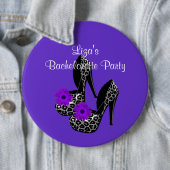Button Bachelorette Party Paarse luipaardschoen (In situ)