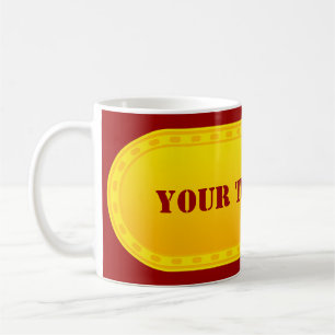 BUTTON BANNER: geel verloop + jouw tekst Koffiemok