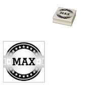 Button / banner - Stars grijs wit + YOURS Rubberstempel (Gestempeld)