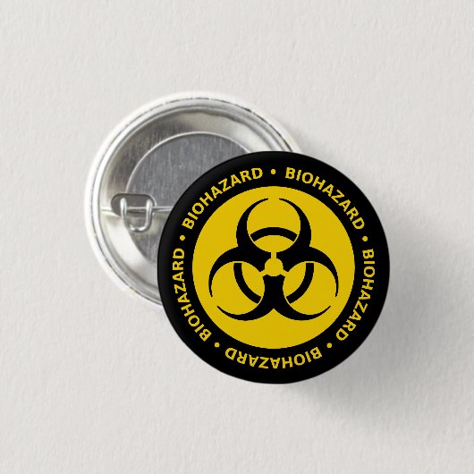 Button Biohazard Symbol Pin (Voorkant /achterkant)