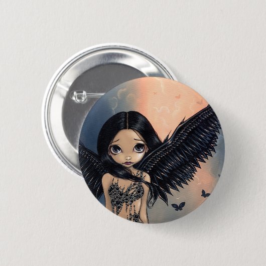 Button "Black Winged Angel" (Voorkant /achterkant)
