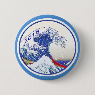 Button Blauwe golf 2018