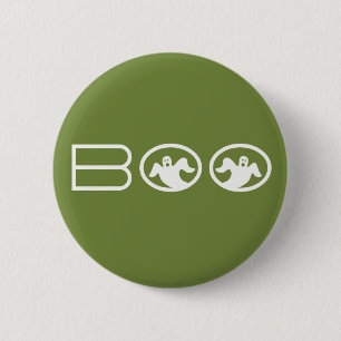 Button Boo Halloween, groen en wit