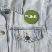 Button Boo Halloween, groen en wit (In situ)