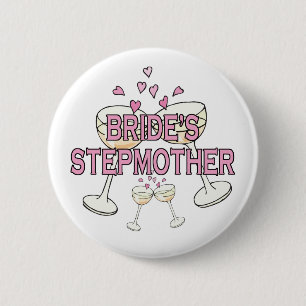 Button: bruids stiefmoeder ronde button 5,7 cm
