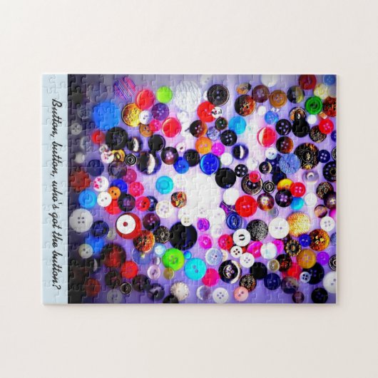 Button, Button, wie heeft de Button? Puzzel Legpuzzel (Horizontaal)