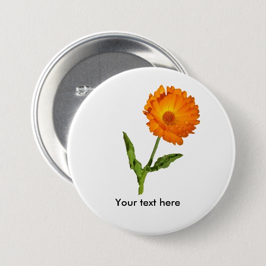 Button - Calendula met tekst (Voorkant /achterkant)