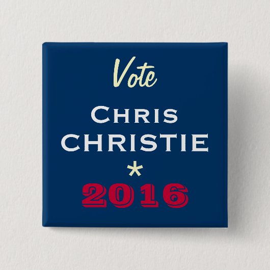 Button Chris CHRISTIE 2016 Campagne (Square) (Voorkant)