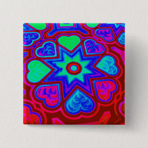 Button 'Colorful Love' Square