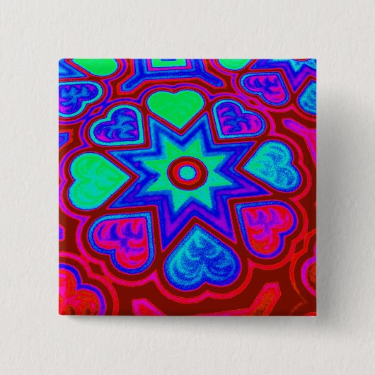 Button 'Colorful Love' Square (Voorkant)