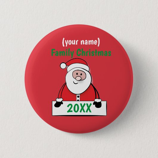 Button - Custom Family Christmas (naam toevoegen) (Voorkant)