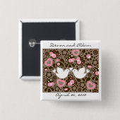 Button "De Tortelduifjes" van de bruiloft (Voorkant /achterkant)